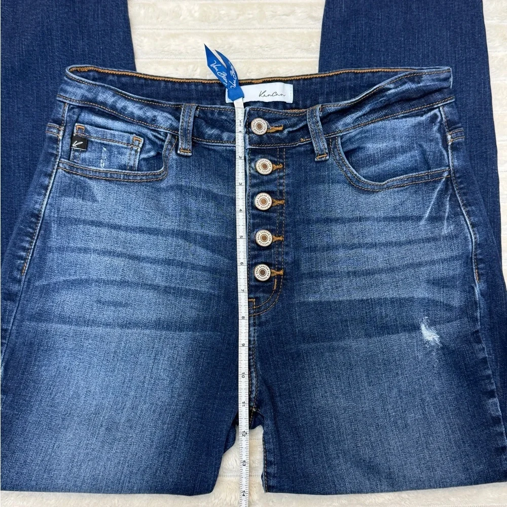 KanCan: Karlee High Rise Ankle Skinny Distressed Blue Jean, Size 28 - Picture 7 of 11